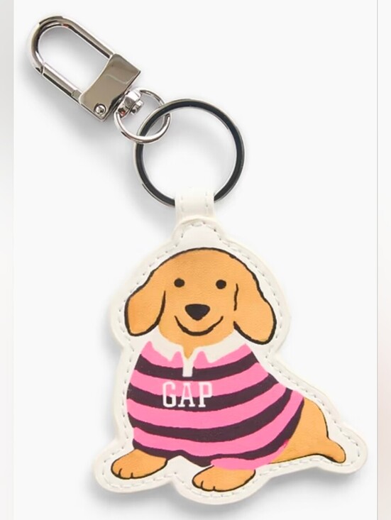 GAP Accessories - GAP Weiner Dog Keychain with Striped Sweater, New